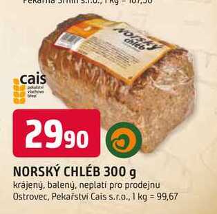 NORSKÝ CHLÉB 300 g krájený, balený