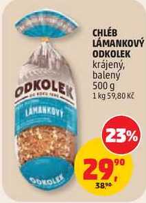 CHLÉB LÁMANKOVÝ ODKOLEK krájený, balený, 500 g