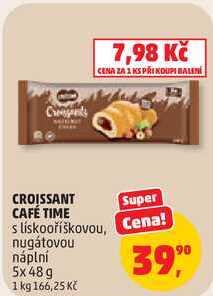 CROISSANT CAFÉ TIME s liskooříškovou, nugátovou náplní, 5x 48 g