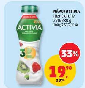 NÁPOJ ACTIVIA různé druhy, 270/280 g