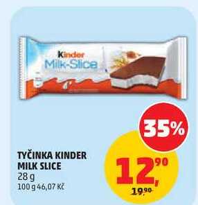 KINDER MILK SLICE TYČINKA, 100 g
