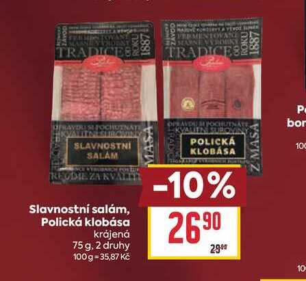 Slavnostní salám, Polická klobása krájená 75 g