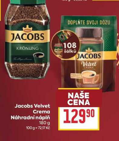 Jacobs Velvet Crema Náhradní náplň 180 g 