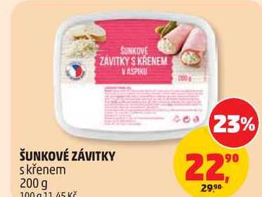 ŠUNKOVÉ ZÁVITKY s křenem, 200 g