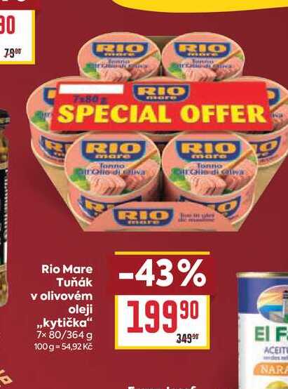 Rio Mare Tuňák v olivovém oleji ,,kytička“ 7x 80/364 g 