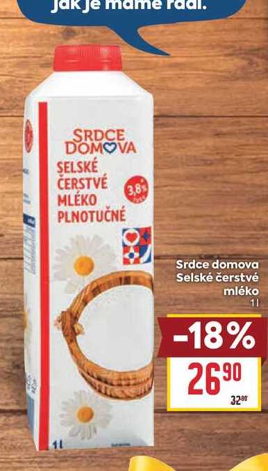 Srdce domova Selské čerstvé mléko 1l
