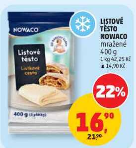 LISTOVÉ TĚSTO NOWACO mražené, 400 g 