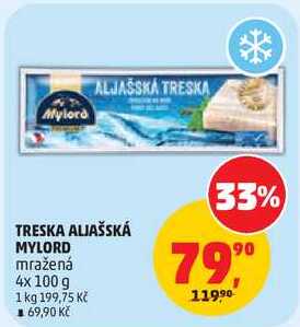 TRESKA ALJAŠSKÁ MYLORD mražená, 4x 100 g 