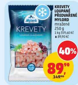 KREVETY LOUPANÉ PŘEDVAŘENÉ MYLORD mražené, 250 g 