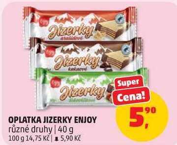 OPLATKA JIZERKY ENJOY různé druhy, 40 g 