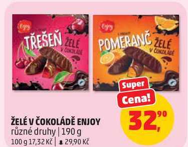 ŽELÉ V ČOKOLÁDĚ ENJOY různé druhy, 190 g  
