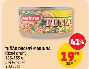 TUŇÁK DRCENÝ MARINNA různé druhy, 185/135 g 