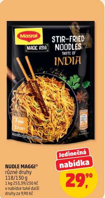 NUDLE MAGGI nabídka různé druhy, 118/130 g