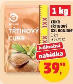 CUKR TŘTINOVÝ XXL BONJAM, 1 kg  