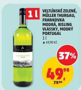 VELTLÍNSKÉ ZELENÉ, MÜLLER THURGAU, FRANKOVKA MODRÁ, 1 l