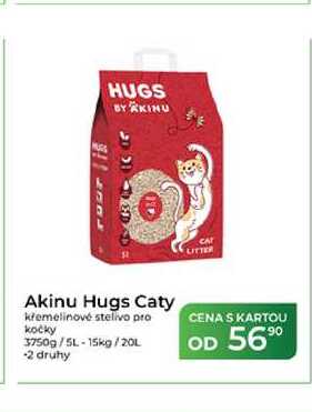 Akinu Hugs Caty křemelinové stelivo pro kočky 3750g/5l-15kg/20l