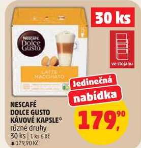 NESCAFÉ DOLCE GUSTO KÁVOVÉ KAPSLE různé druhy, 30 ks