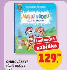 OMALOVÁNKY různé motivy, 1ks