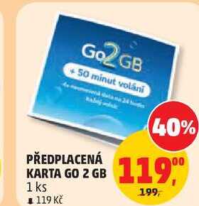 PŘEDPLACENÁ KARTA GO 2 GB, 1 ks 