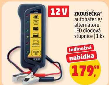 ZKOUŠEČKA autobaterie/ alternátoru, LED diodová stupnice, 1 ks 