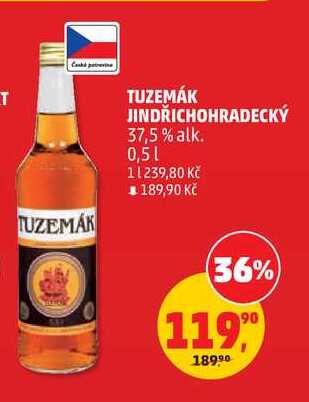 TUZEMÁK JINDŘICHOHRADECKÝ 37,5% alk., 0,5 l