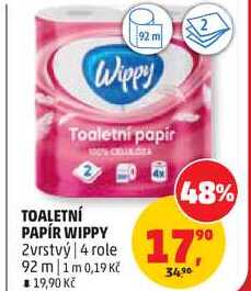 TOALETNÍ PAPÍR WIPPY 2vrstvý, 4 role