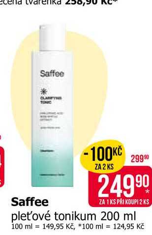 Saffee pleťové tonikum 200 ml 