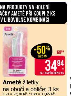 Ameté žiletky na obočí a obličej 3 ks