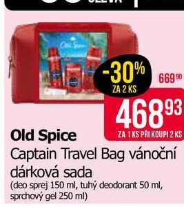 Old Spice Captain Travel Bag vánoční dárková sada (deo sprej 150 ml, tuhý deodorant 50 ml, sprchový gel 250 ml)
