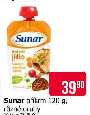 Sunar příkrm 120 g, různé druhy
