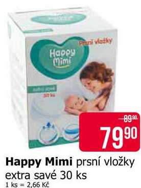 Happy Mimi prsní vložky extra savé 30 ks 