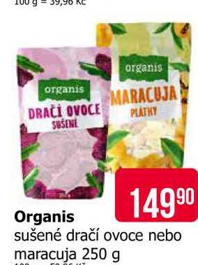 Organis sušené dračí ovoce nebo maracuja 250 g