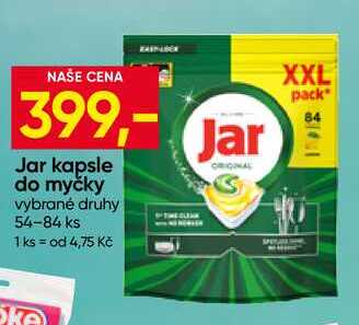 Jar kapsle do myčky vybrané druhy 54-84 ks