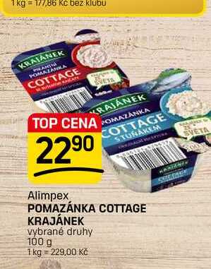 POMAZÁNKA COTTAGE KRAJÁNEK vybrané druhy 100 g 