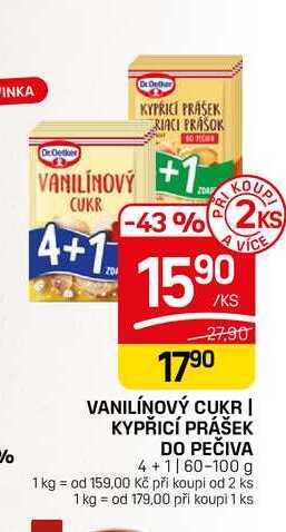 VANILÍNOVÝ CUKR | KYPŘICÍ PRÁŠEK DO PEČIVA 4+1 60-100 g 
