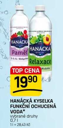 HANÁCKÁ KYSELKA FUNKČNÍ OCHUCENÁ VODA* vybrané druhy 0,7l
