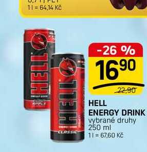 HELL ENERGY DRINK vybrané druhy 250 ml