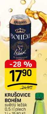 KRUŠOVICE BOHÉM světlý ležák 0,5|| plech 
