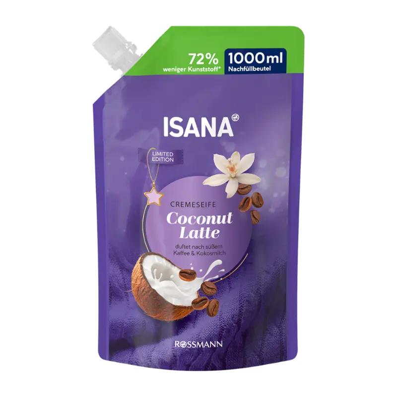 ISANA Tekuté mýdlo Coconut Latte náhradní náplň, 1000 ml