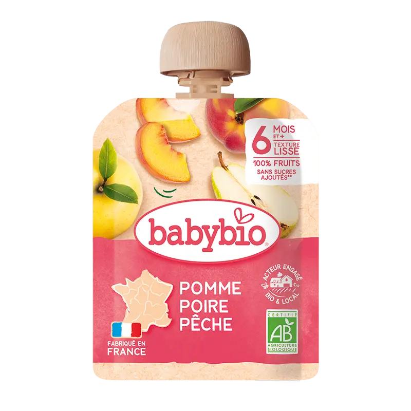 Babybio BIO kapsička jablko, hruška, broskev, 90 g