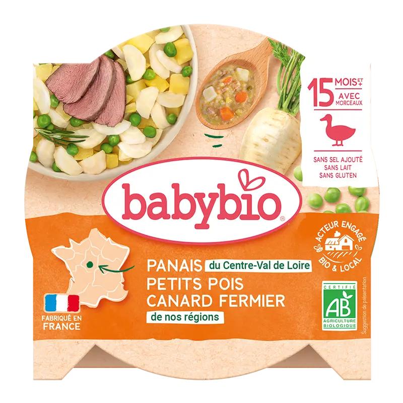 Babybio BIO pastinák, hrášek a farmářskou kachna, 260 g