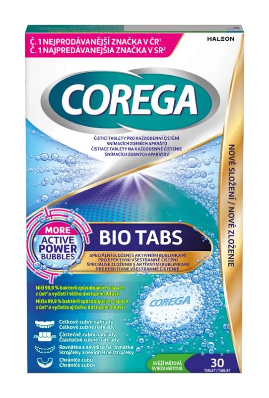 Corega Čisticí tablety na zubní náhrady Bio Tabs, 30 ks