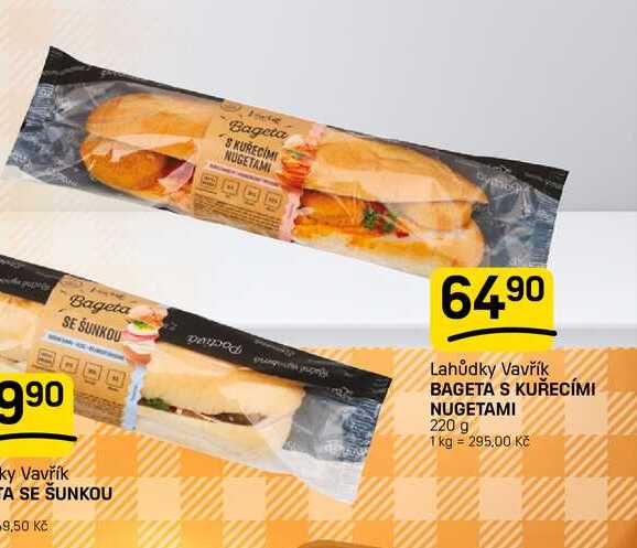 BAGETA S KUŘECÍMI NUGETAMI 220 g 