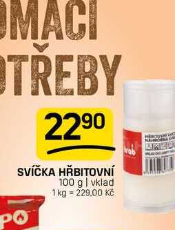 SVÍČKA HŘBITOVNÍ 100 g | vklad