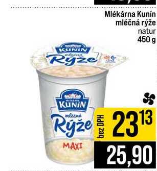 Mlékárna Kunín mléčná rýže natur 450 g