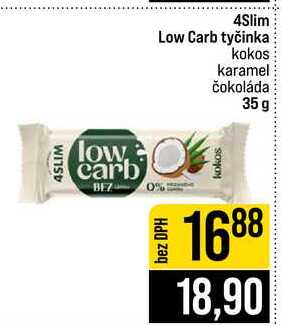 4Slim Low Carb tyčinka kokos karamel čokoláda 35 g 