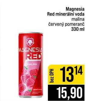 Magnesia Red minerální voda malina červený pomeranč 330 ml 
