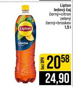 Lipton ledový čaj černý+citron zelený černý+broskev 1,5l