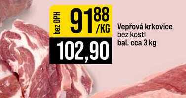 Vepřová krkovice bez kosti bal. cca 3 kg 1kg