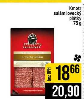 Kmotr salám lovecký plátky 75g